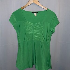 American City Wear Ruched Flair Fairy Blouse Y2K 90s retro Green Size L women’s